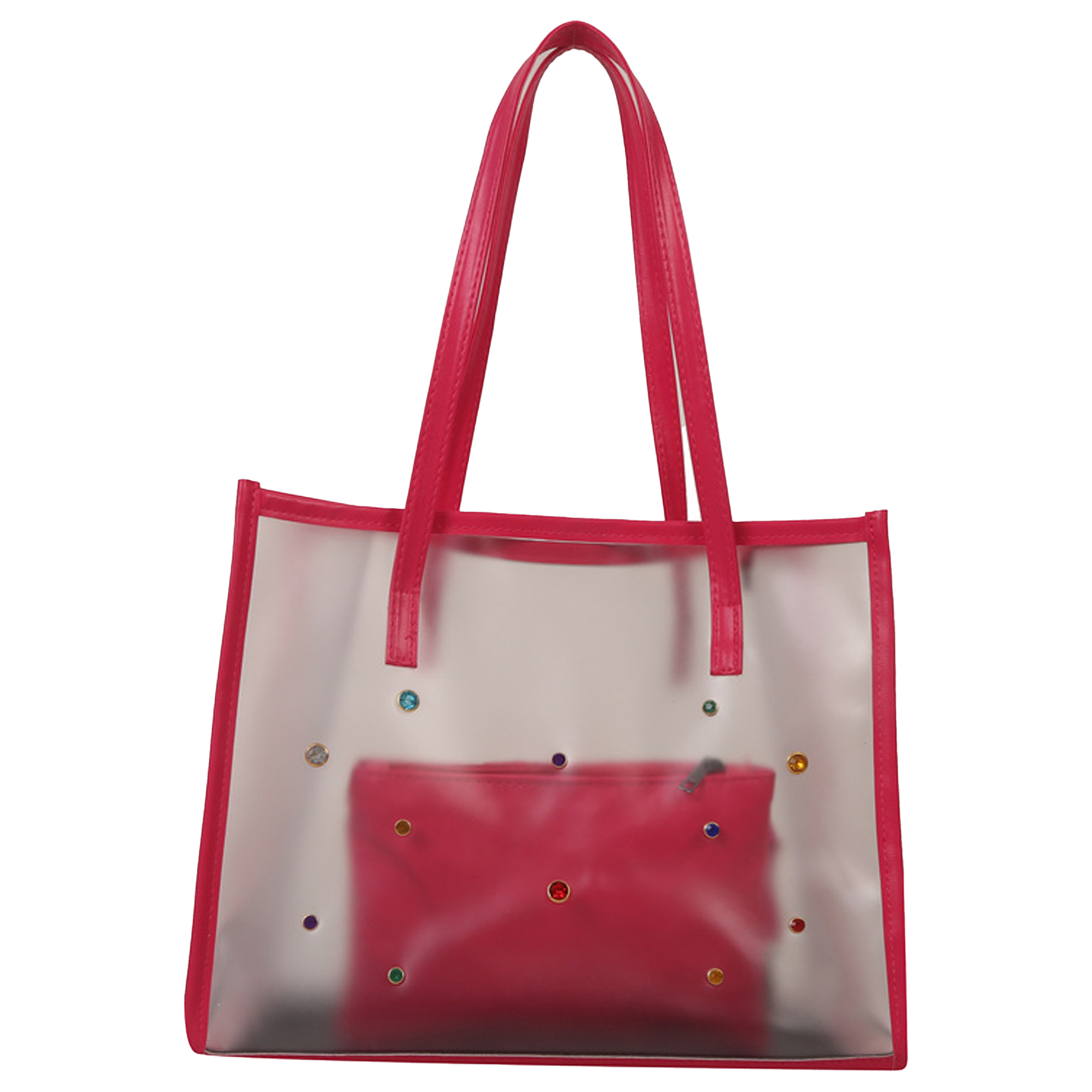 Pvc Large Capacity Transparent Fashionable Tote Bag 9