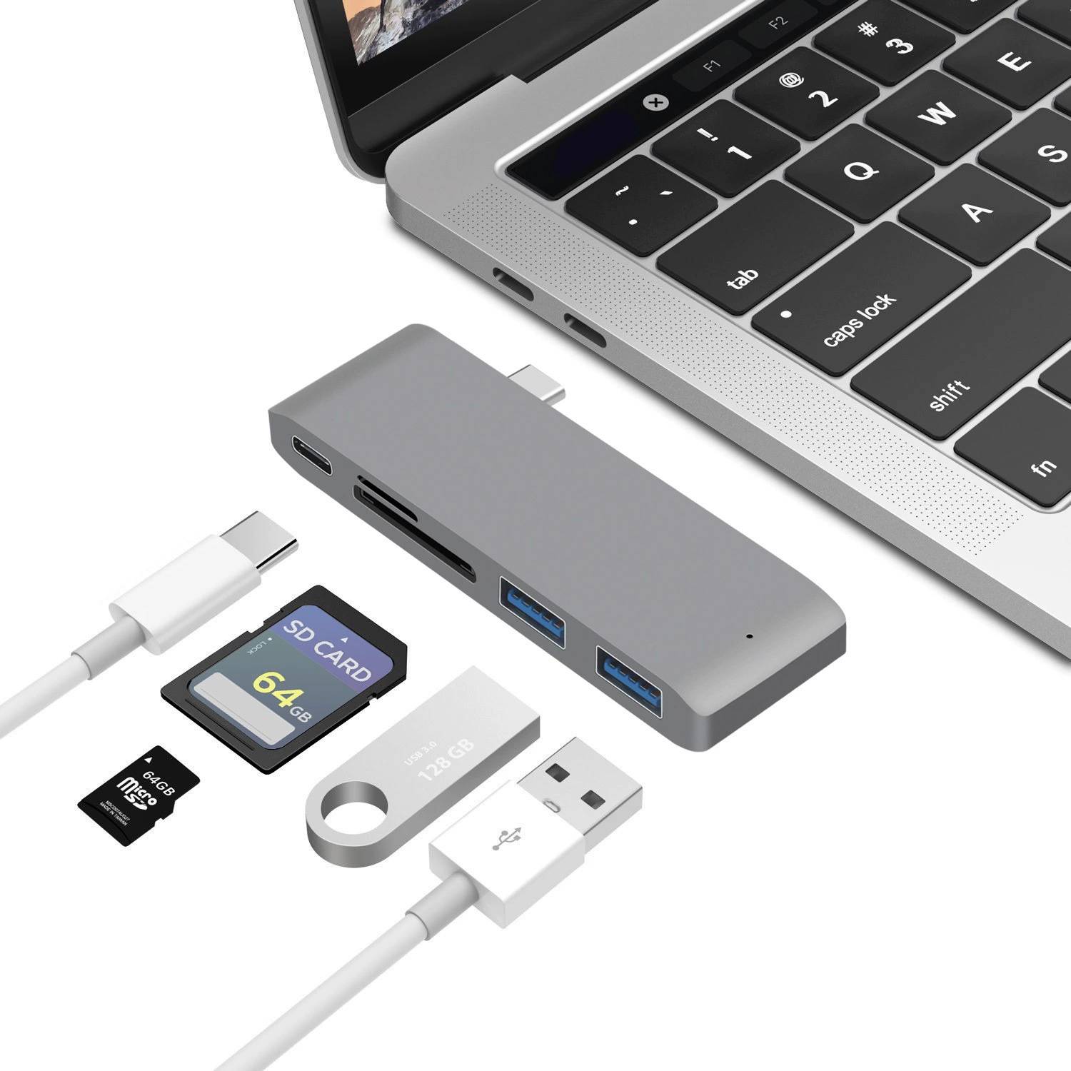 6 in 1 USB C Adapter for MacBook Laptop Computer 7