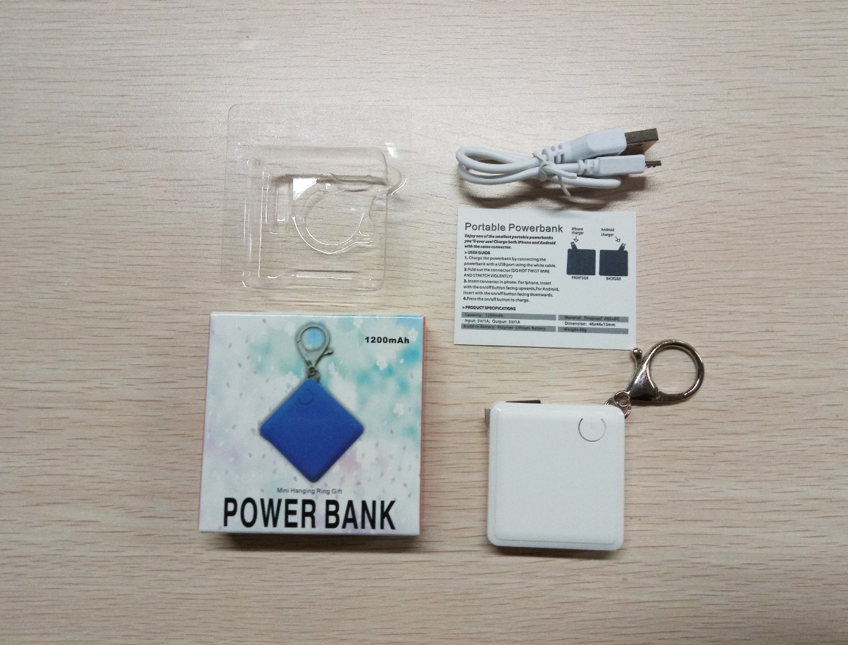 Mini Key Chain Power Bank w/ 2 in 1 Cable 7