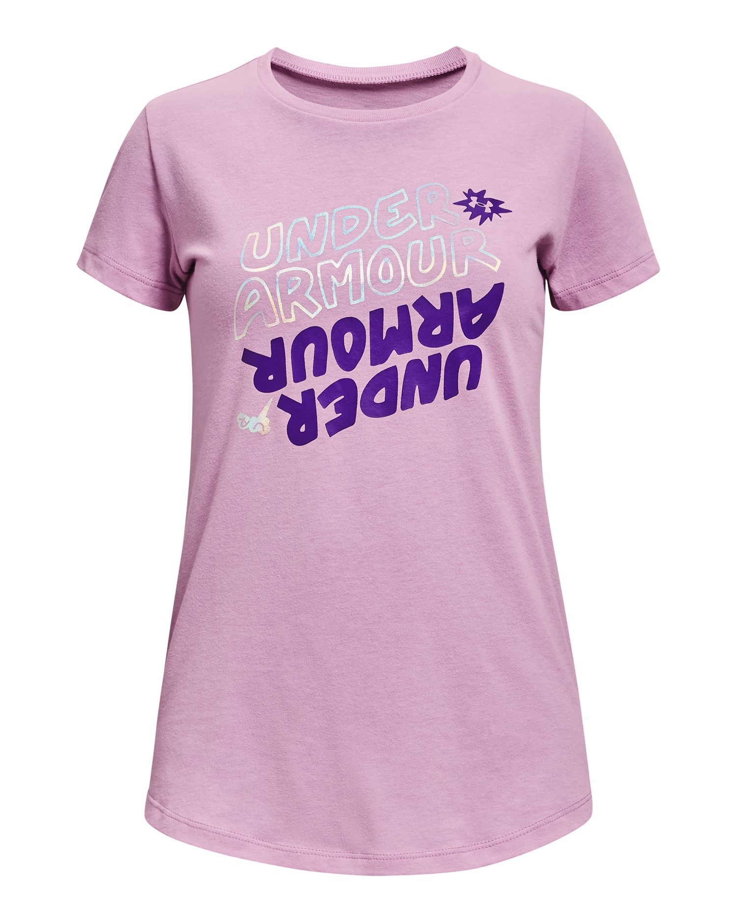 Girls' UA Wordmark Graphic Short Sleeve 3