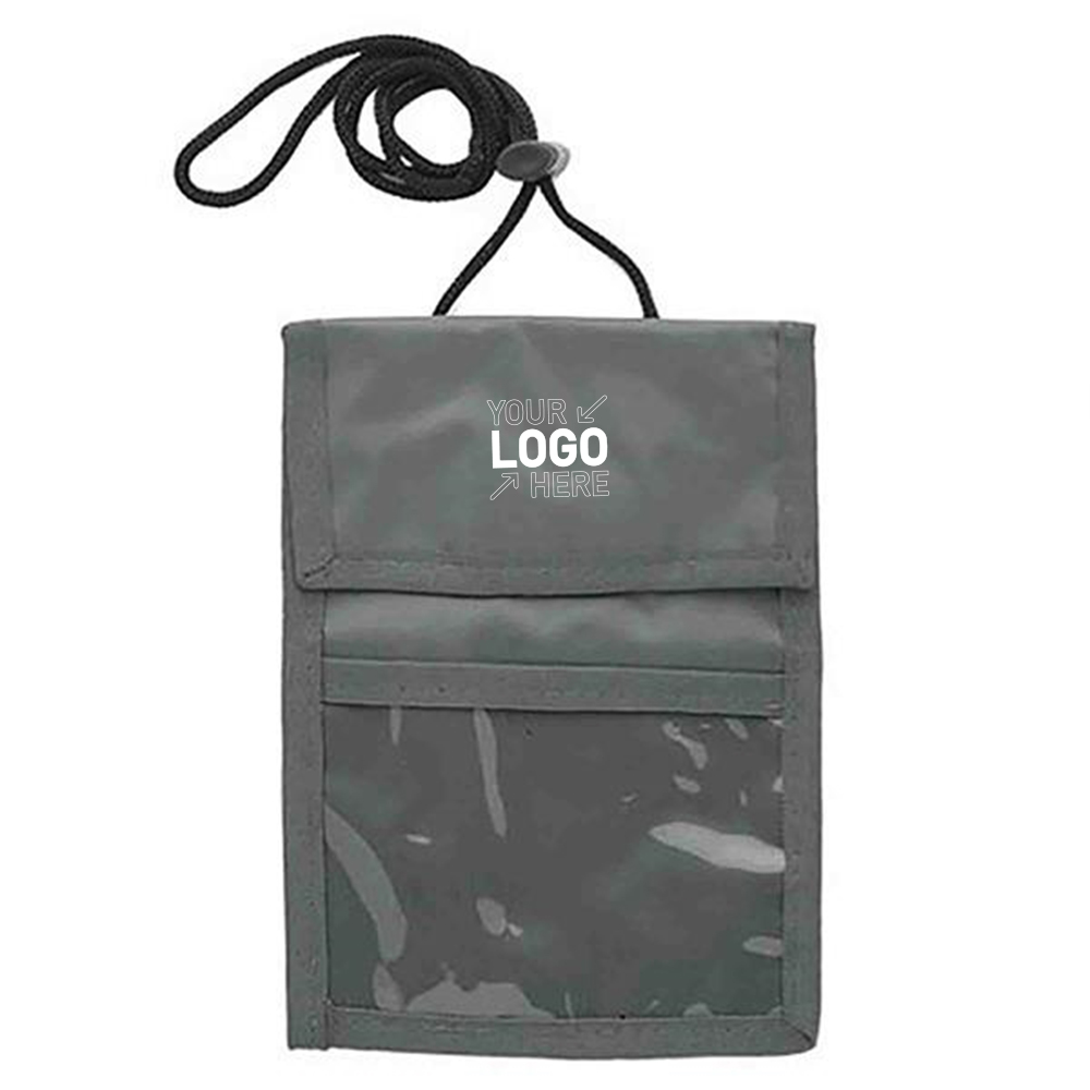 Large Badge Holder Neck Wallets With Clear Display Window 2