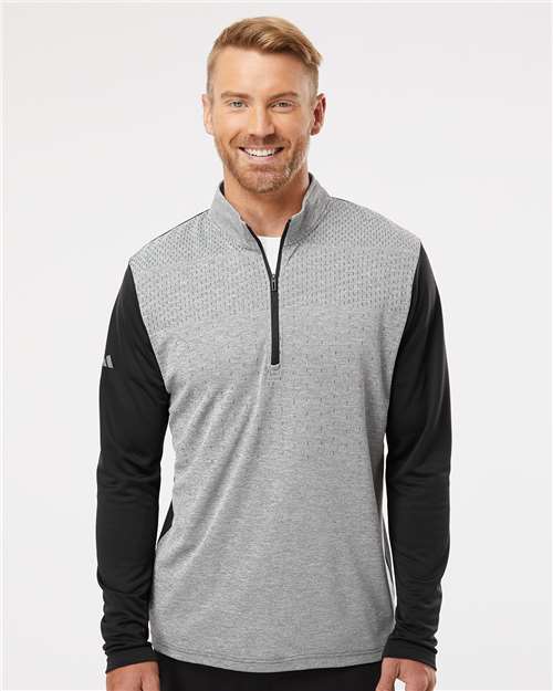 Men's Ultimate365 Heather Block Print Quarter-Zip Pullover - A522 21