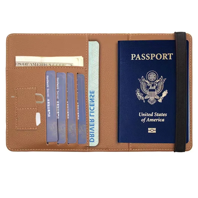 RFID  PU Leather Passport Holder Cover Case 2