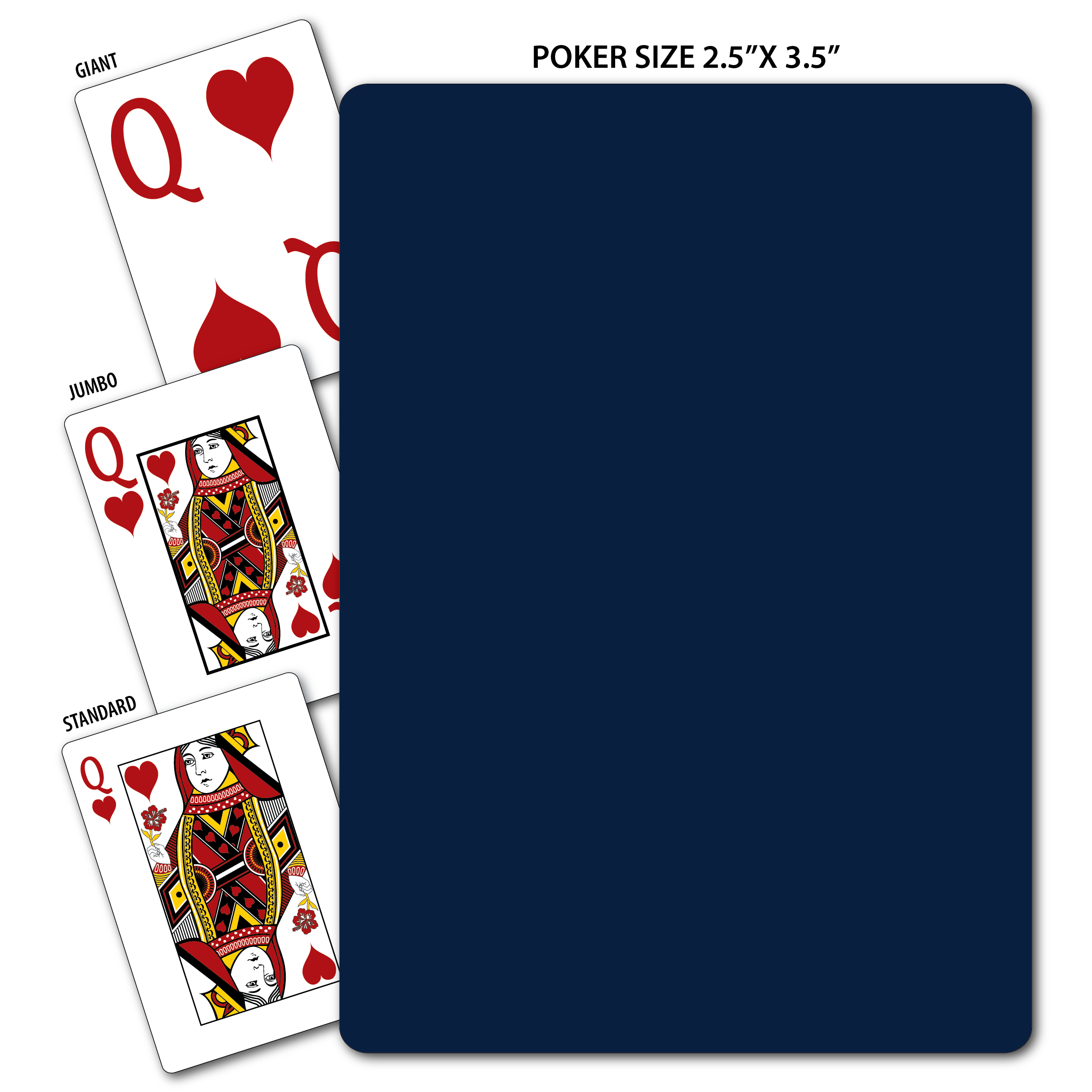 Solid Back Navy Poker Size Playing Cards 4