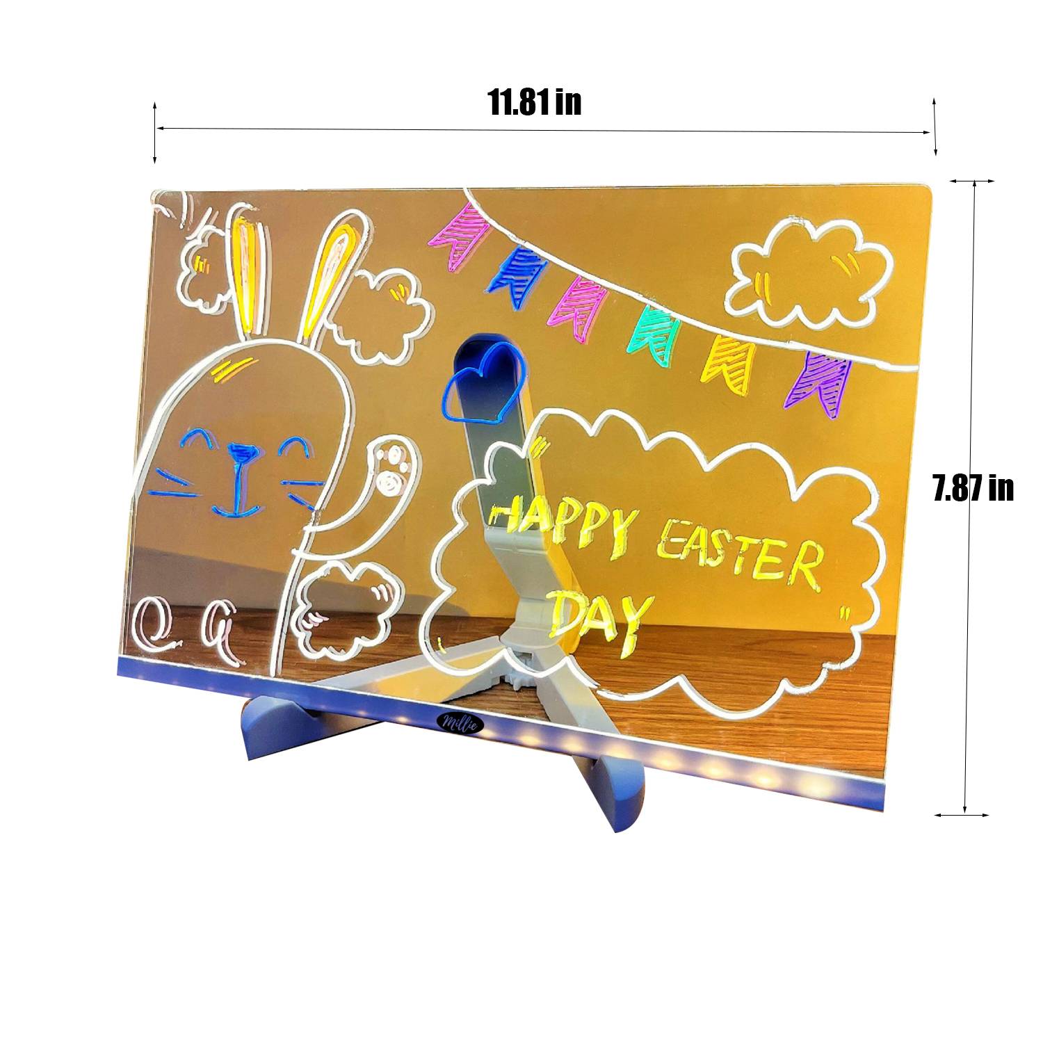 USB LED Note Board Acrylic with Light and 7 Colors Pen 2