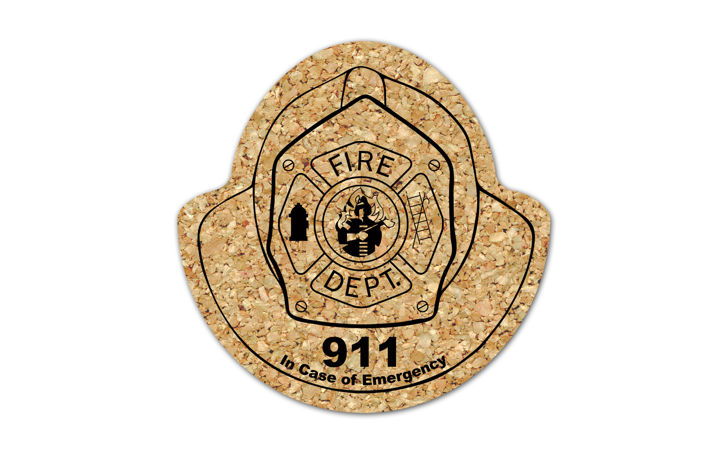 Fire Helmet Cork Coaster 4
