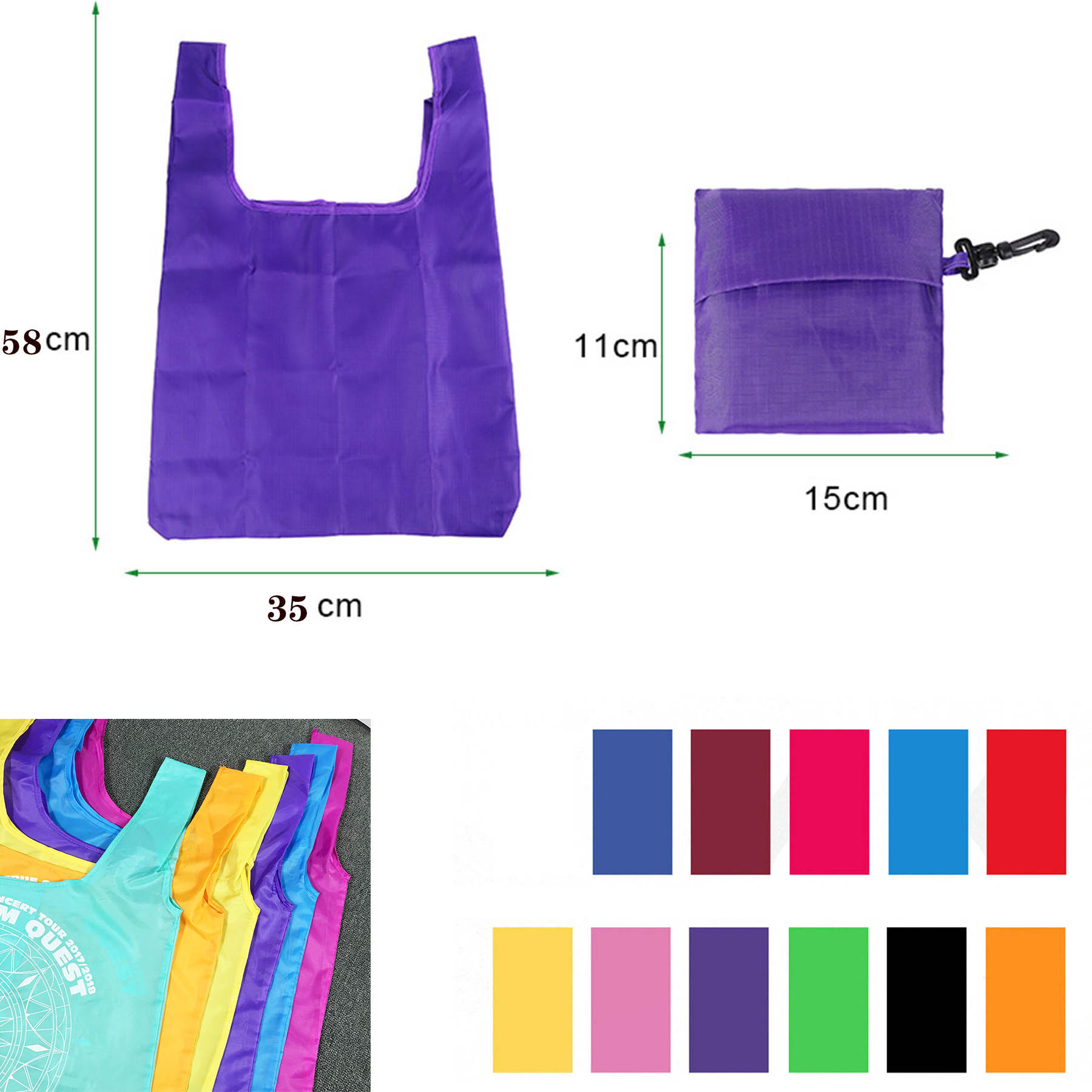 Foldable Grocery Shopping Tote with Pouch 3