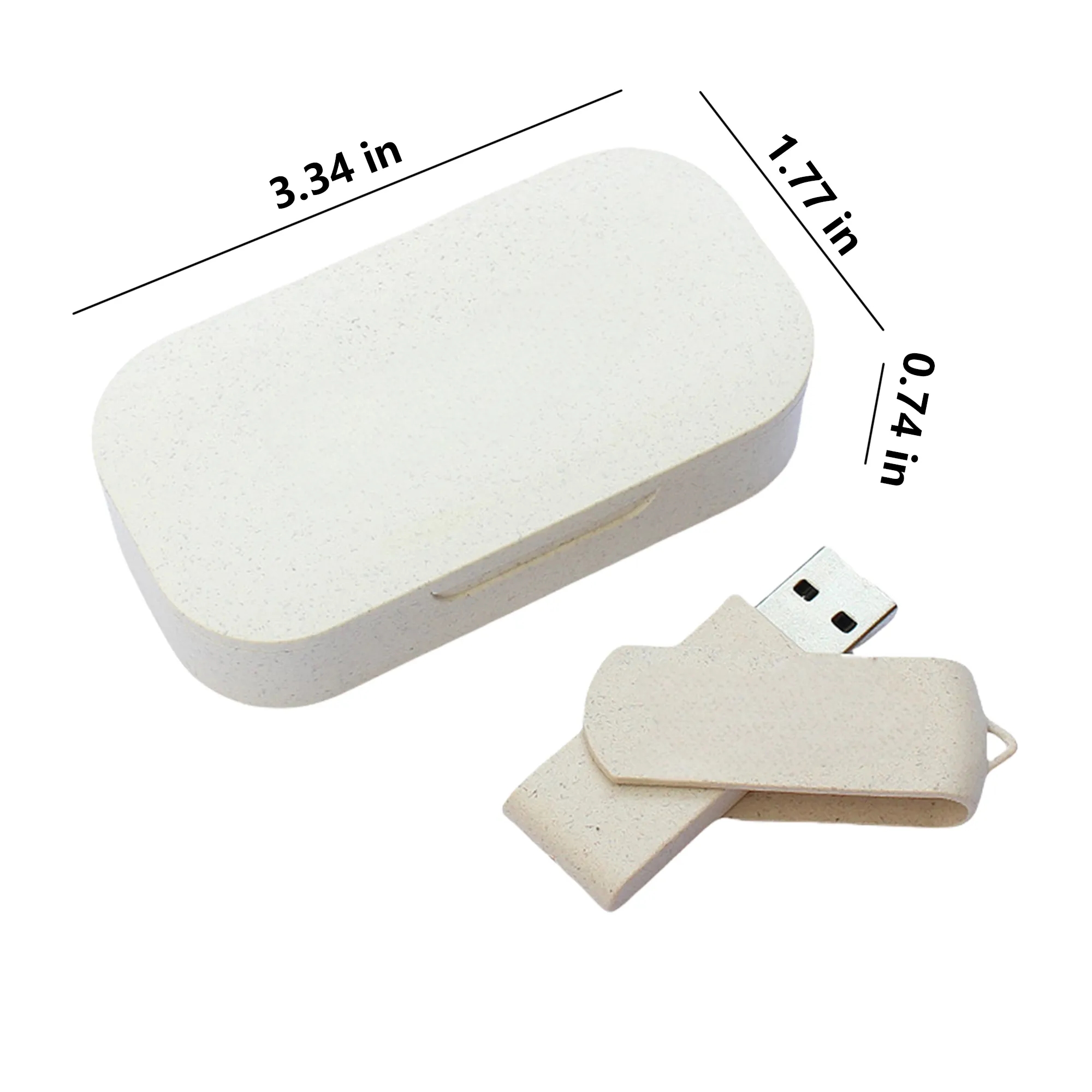 16G Wheat Straw Biodegradable Box USB Flash Drive Set 3