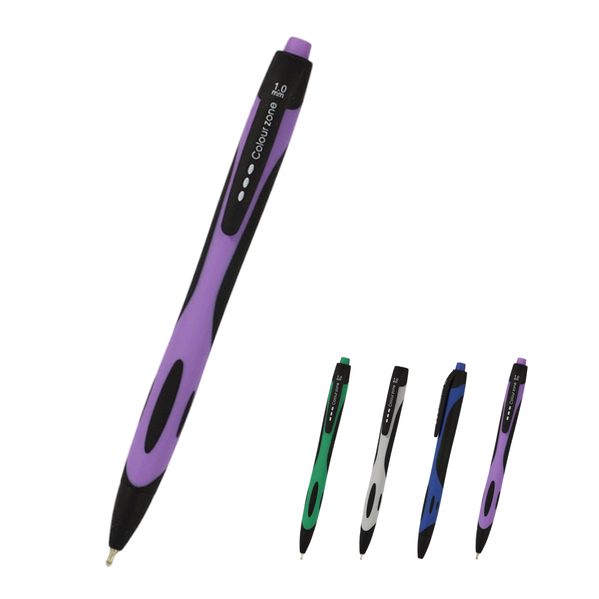 Rubberized Ballpoint Pen Low Viscosity Ink 5.8" x 0.4" 3