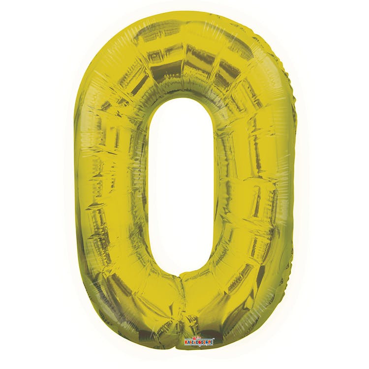 Mylar Numbers 0 Balloons - Gold 34" 3