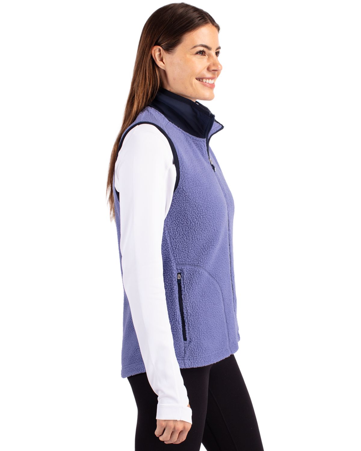 Cutter & Buck Cascade Epic Comfort Recycled Sherpa Fleece Womens Full Zip Vest 59