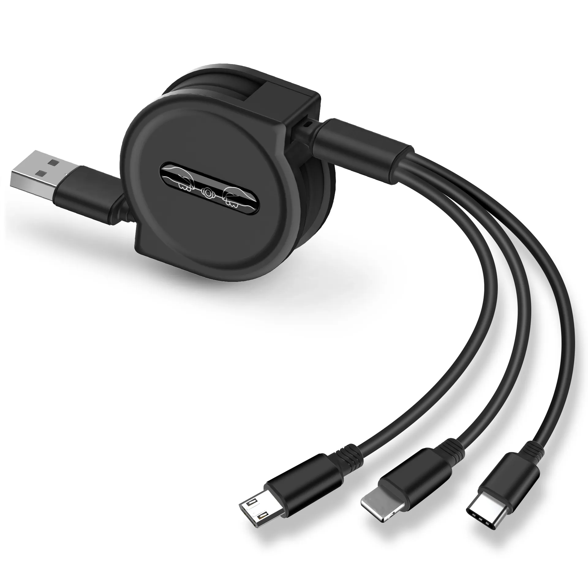 2.5A Fast charge retractable 3-in-1 data cable 4