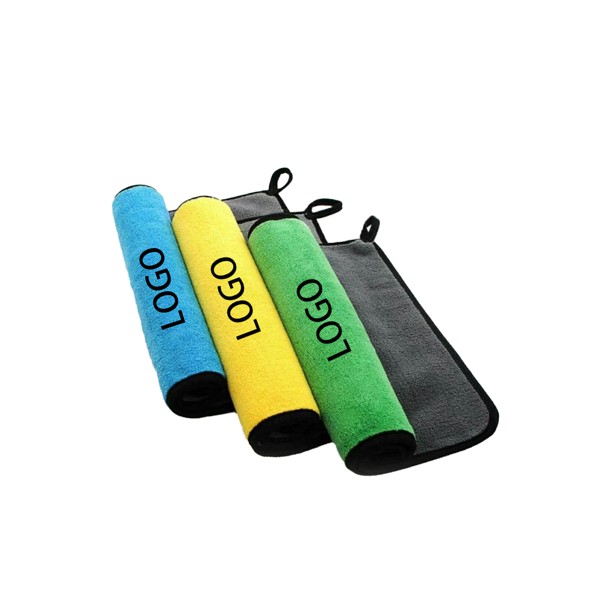 MOQ 20 Multifunctional Coral Velvet Car Wash Towel With Key Chain 1