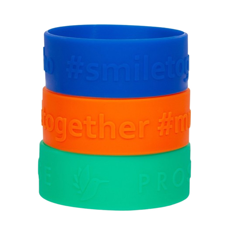 1" Embossed Silicone Bracelets 1