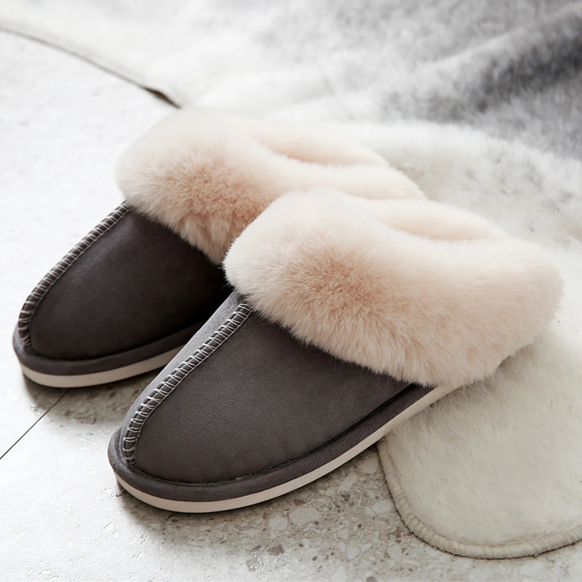 Womens Slipper Memory Foam Fluffy Soft Warm 4