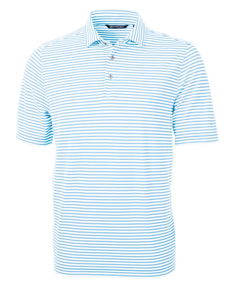 Virtue Eco Pique Stripe Recycled Mens Polo