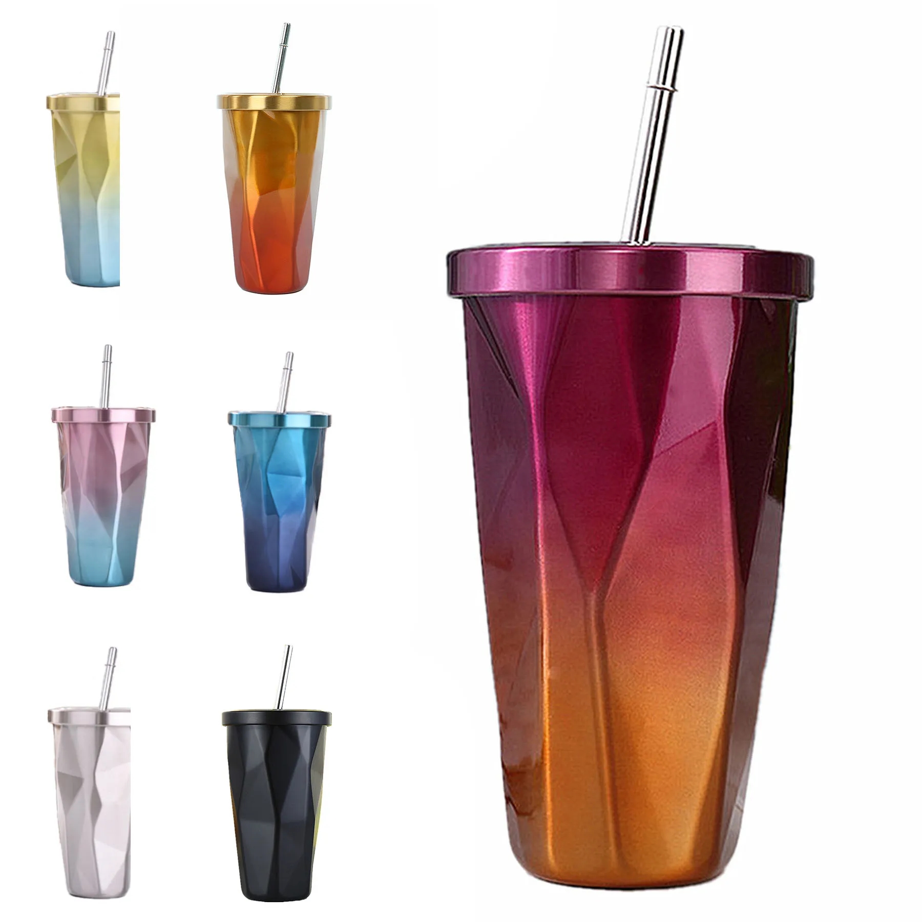 18oz Gradient Diamond-shaped Cup 2