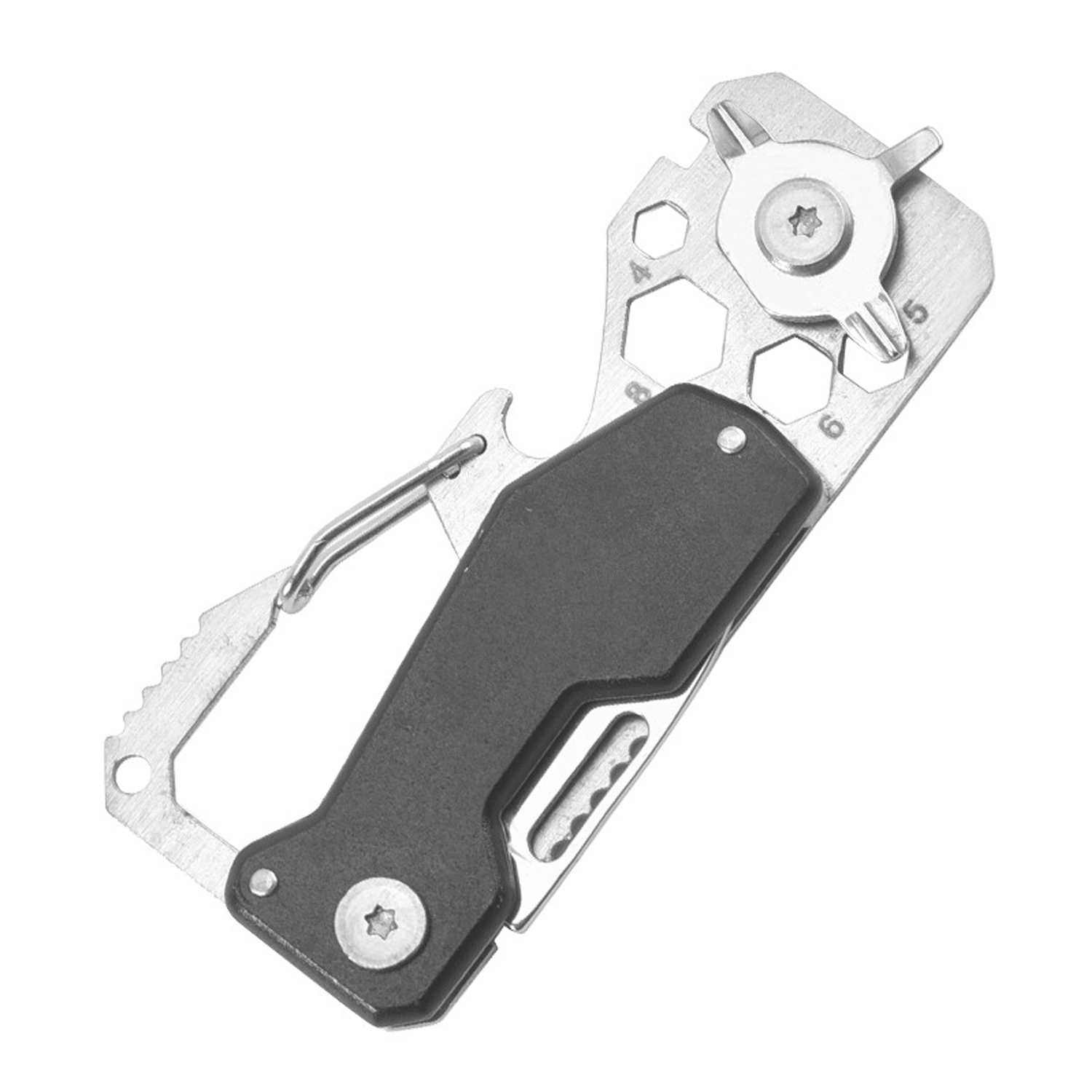 4 in 1 Multi Tool Stainless Steel Carabiner Folding Knife 2