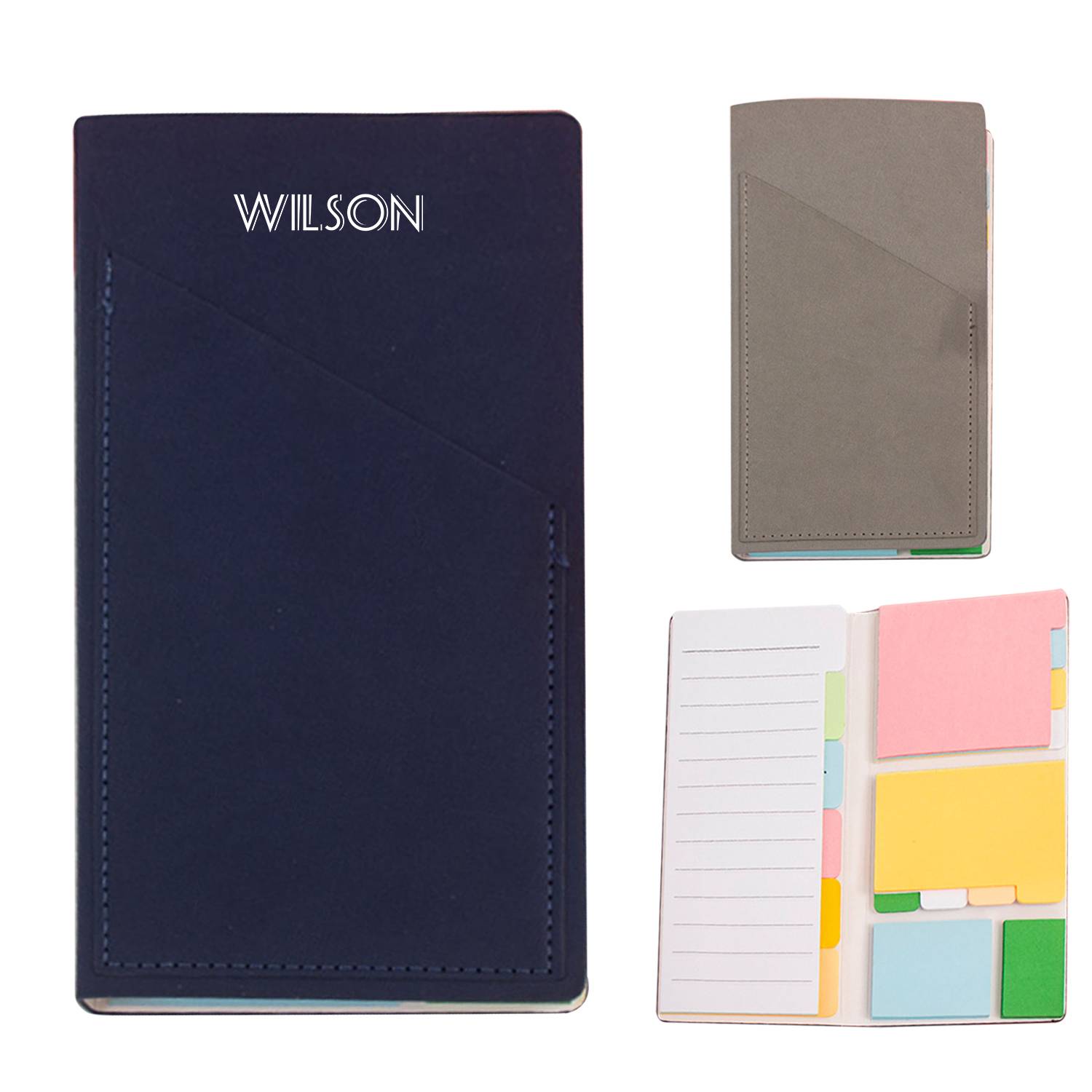 7" x 4" PU Leather Portable Business Office Sticky Notebook 2