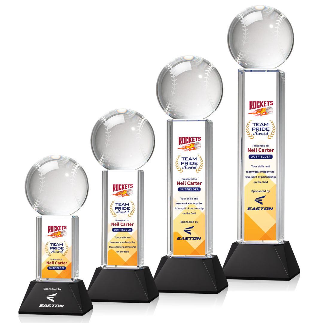 Baseball VividPrint™ Award on Stowe - Black 3