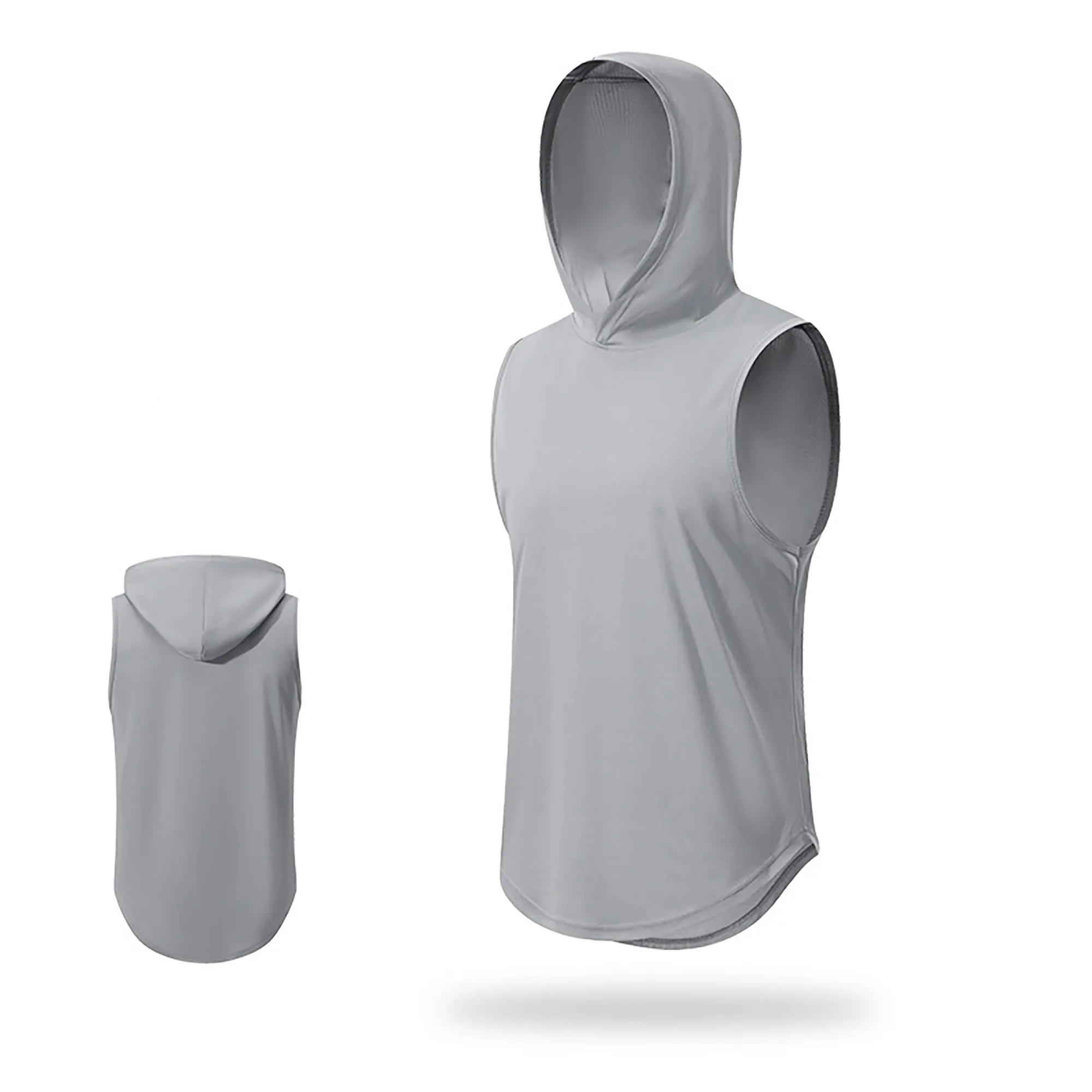 Breathable Hooded Sports Vest With Logo For Sport, Gym 2