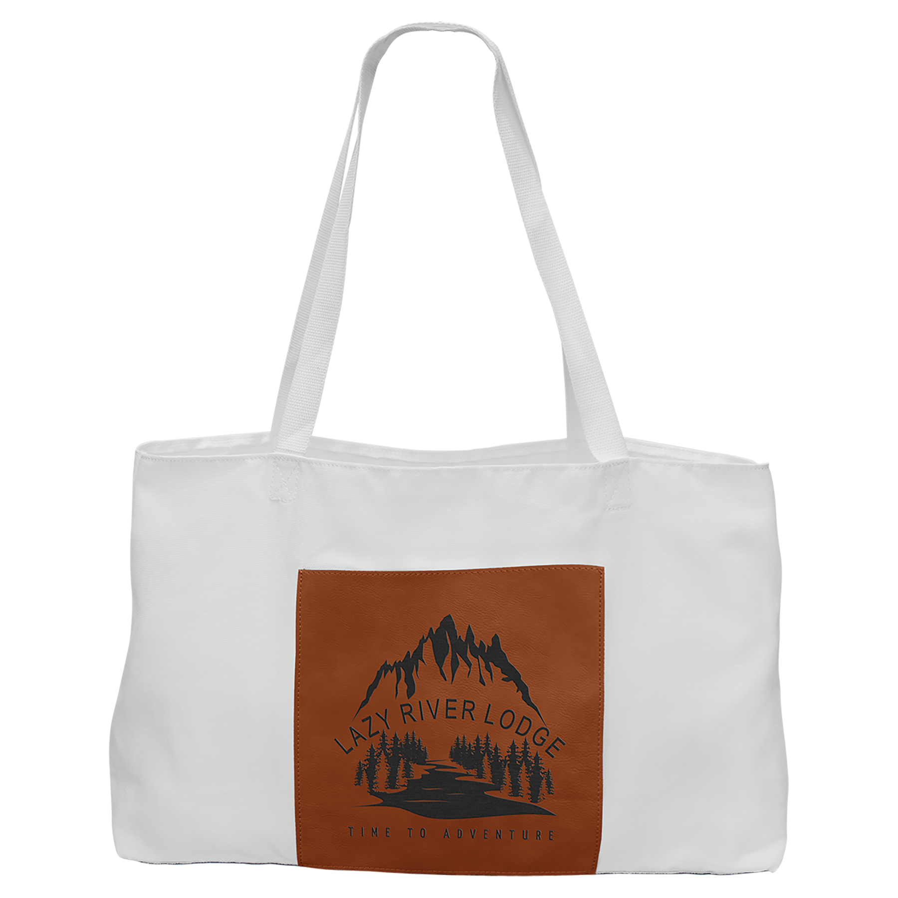 19" x 12" White Bag with 5" Rawhide Leatherette Gusset 2