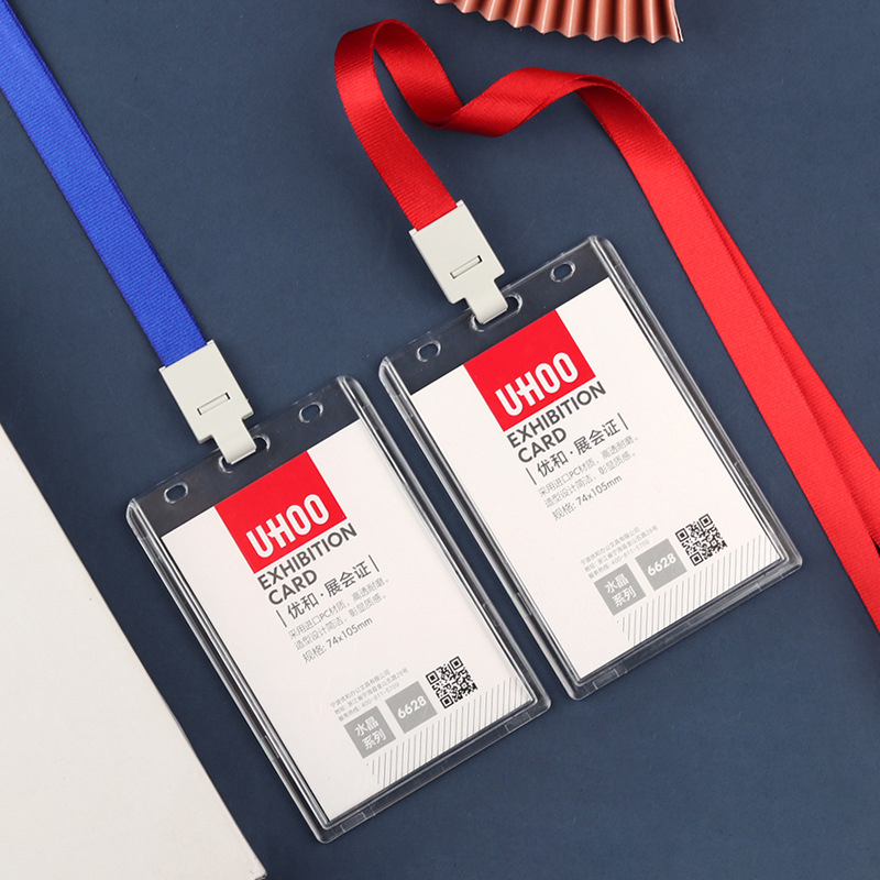 Acrylic Transparent ID Card Badge Holder with Lanyard 6
