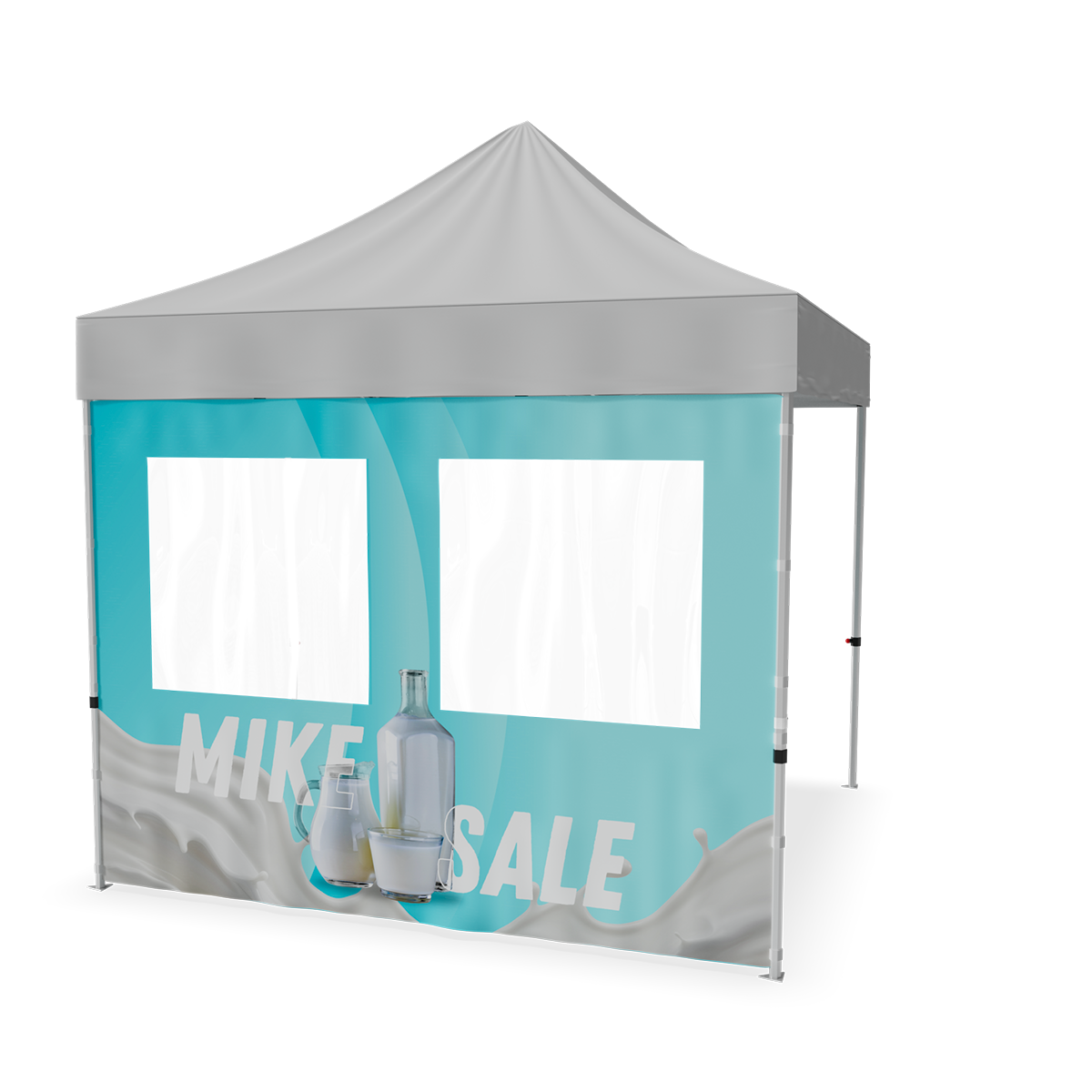 10ft Full Side/Rear Tent Wall Only w/Double Window - 2 Side Imprint 4