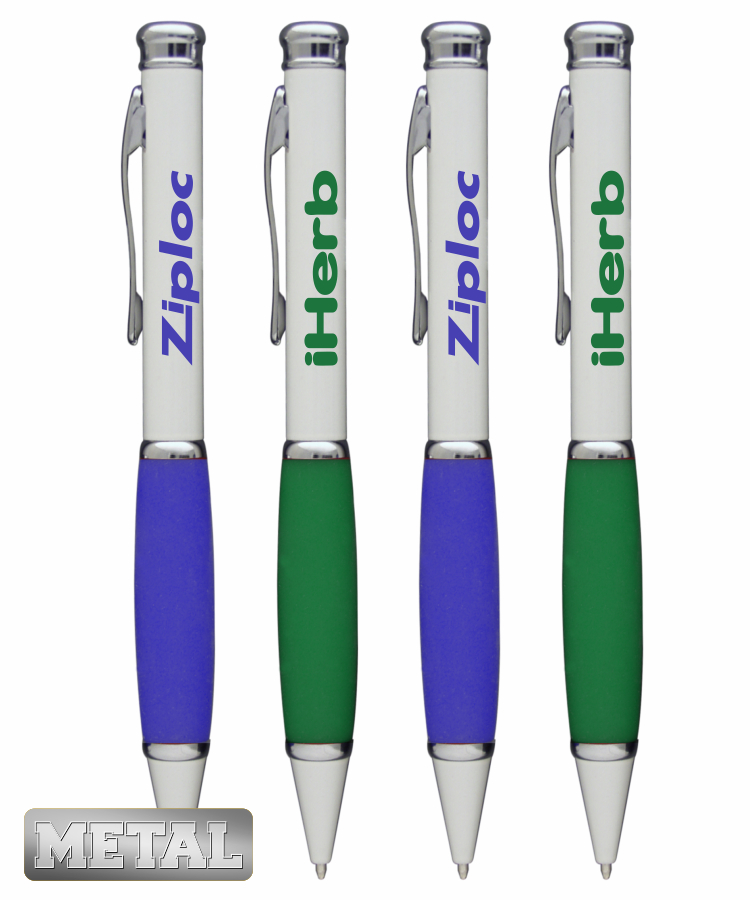 Pearl Lacquered Chrome Pen W/ Colored Grip 3