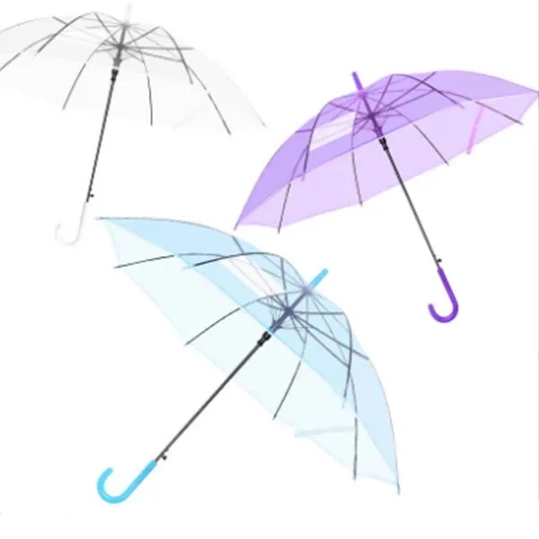 Auto Open Rain Transparent Umbrellas With Handle 1