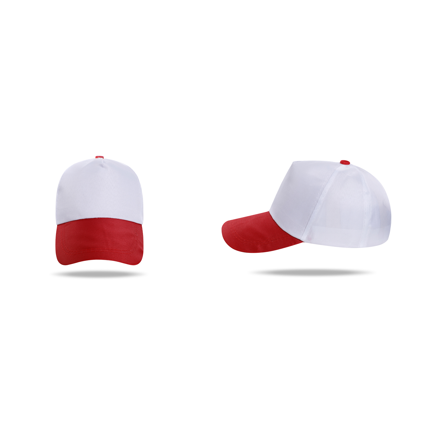 Stock 2-Tone Polyester 5 Panel Cap w/Snapback Fastener 5