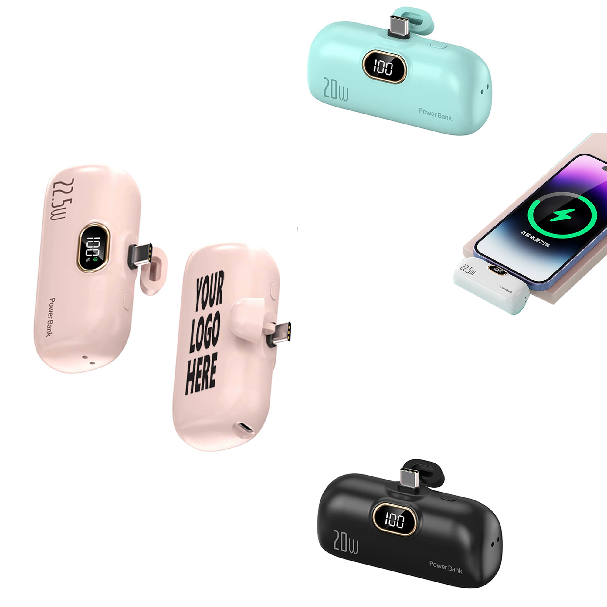 Plastic Mini Capsule 3000mA Charge Power Bank 2