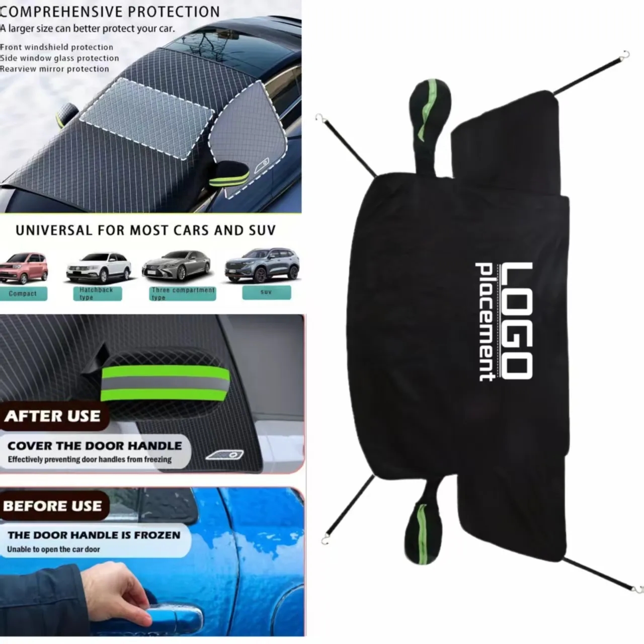Winter Car Windshield Snow Cover, Magnetic Frost Protector
