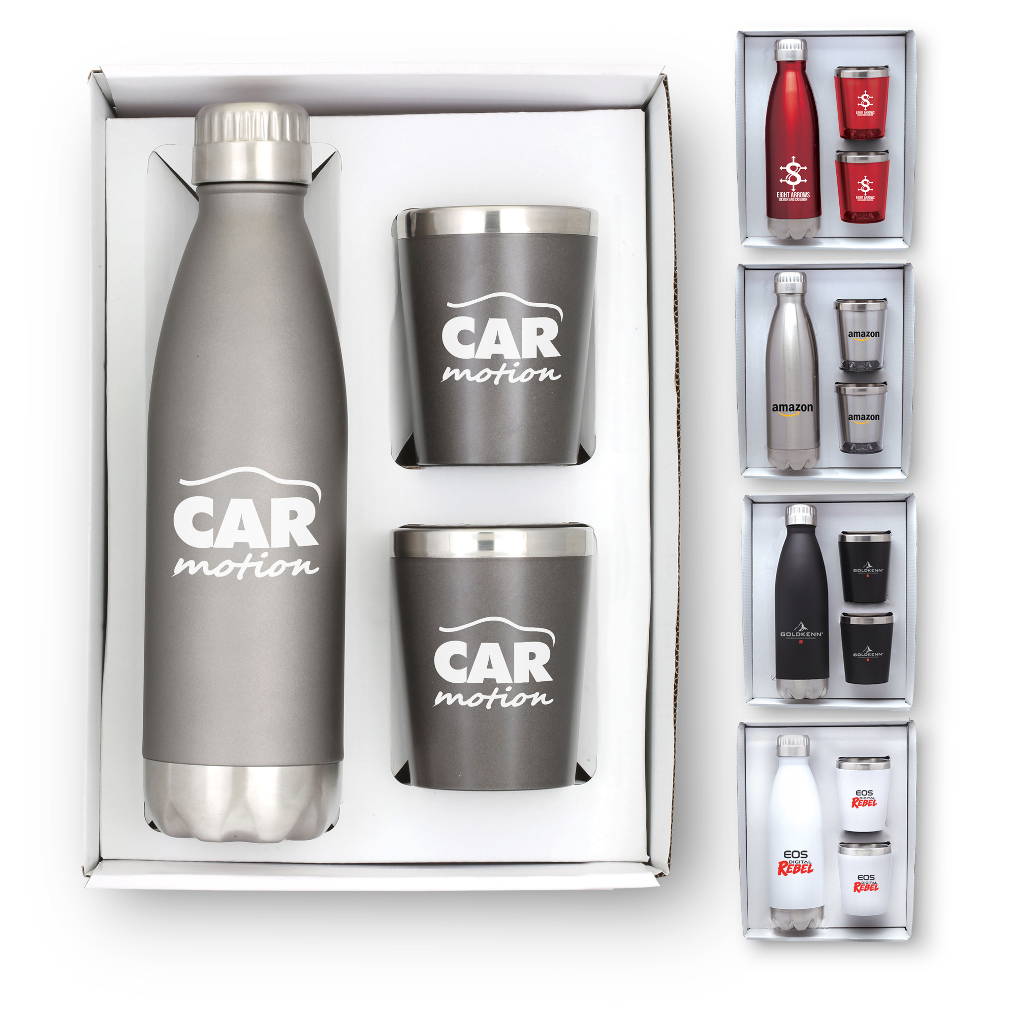 Camper Stainless Steel Bottle & Cups Gift Set
