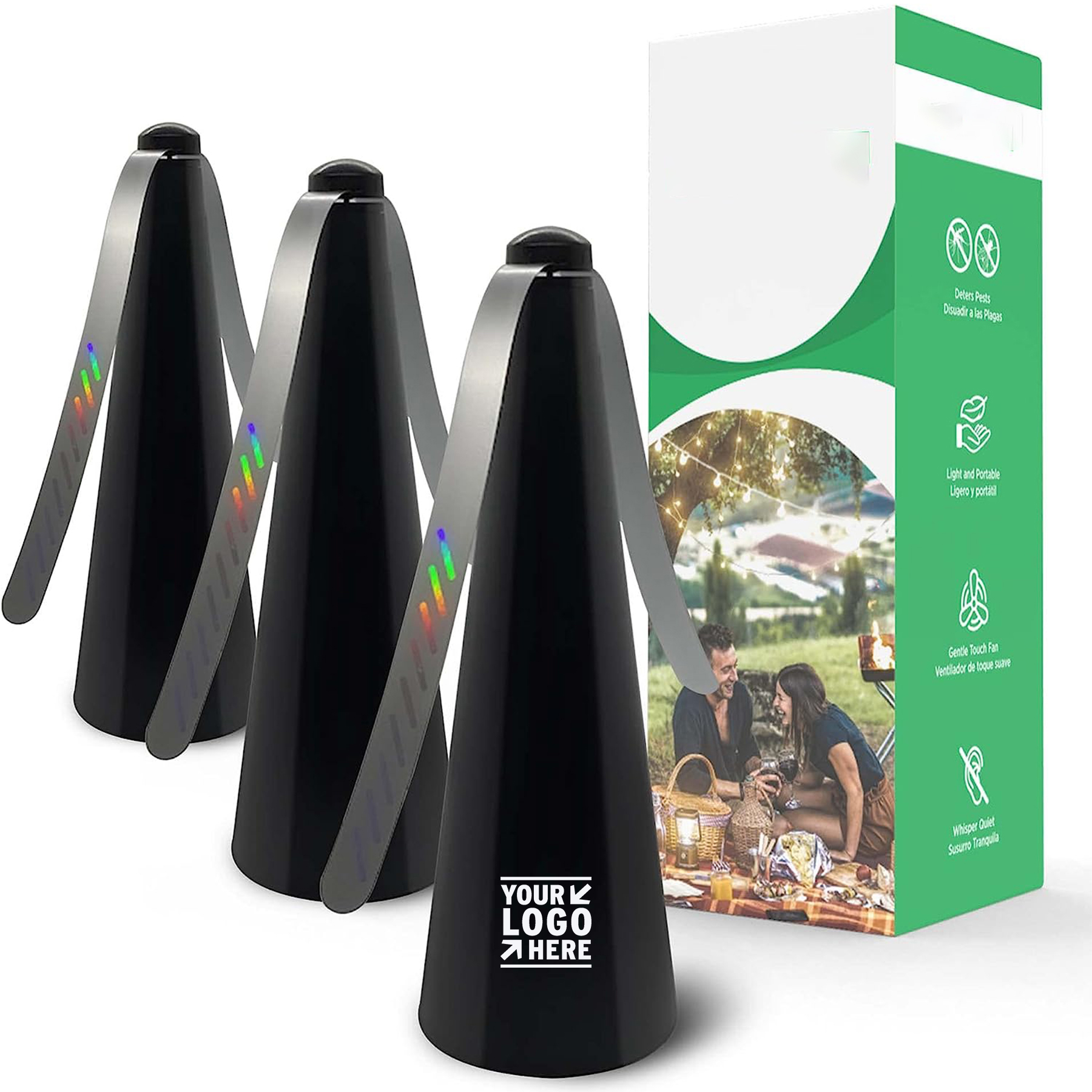 3 Pack Battery Operated Hanging Hook Outside Inside Table Use Outdoor Fly Repellent Fan
2