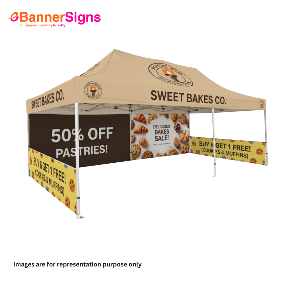 Canopy Tent 13 x 26 (Topper + Hardware + Full Backwall + 2 Half Double Side Wall) 4