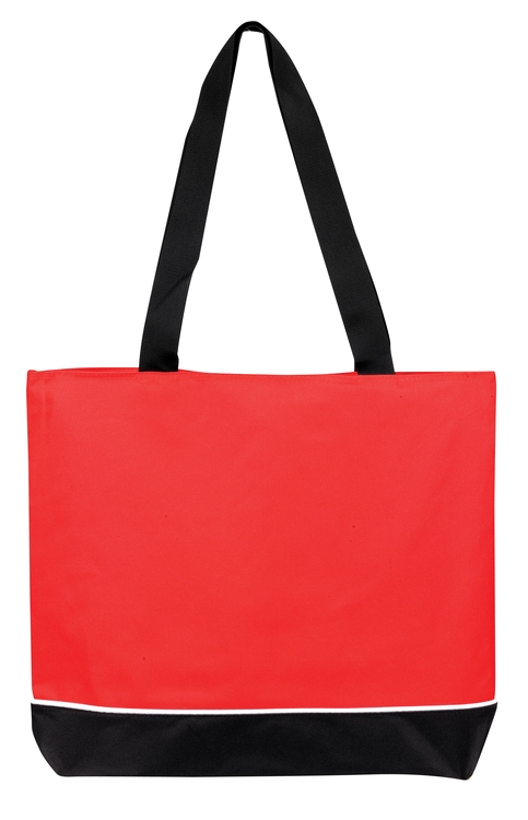 Zipper Shoulder Tote Bag with Full Top Zipper Gusset