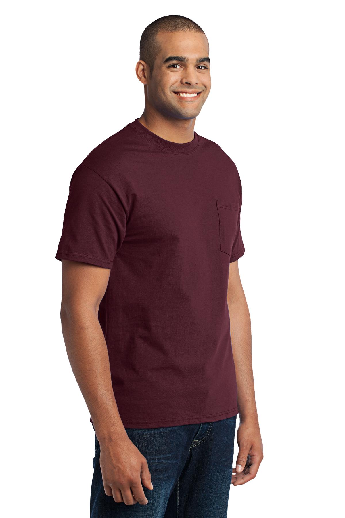 Port & Co Core Blend Pocket Tee. PC55P 19