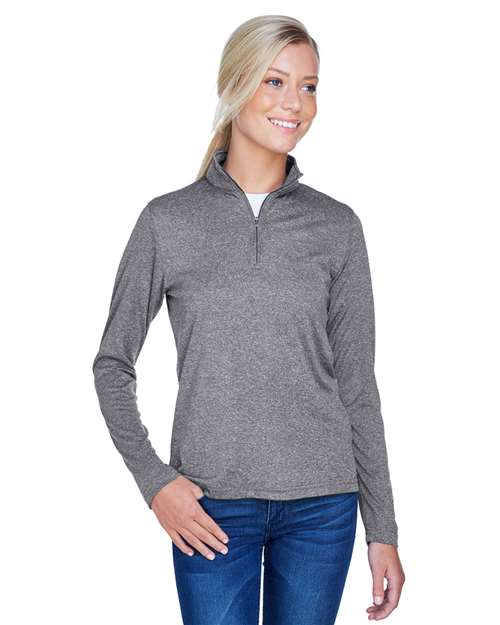 Women's Cool & Dry Heathered Performance Quarter-Zip Pullover - 8618W 9