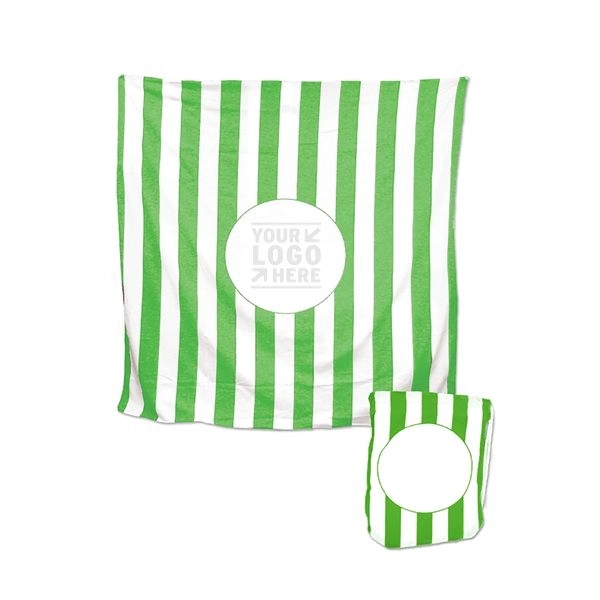 Beach Blanket Tote with Sand Stakes, custom tote bag with logo imprint 2
