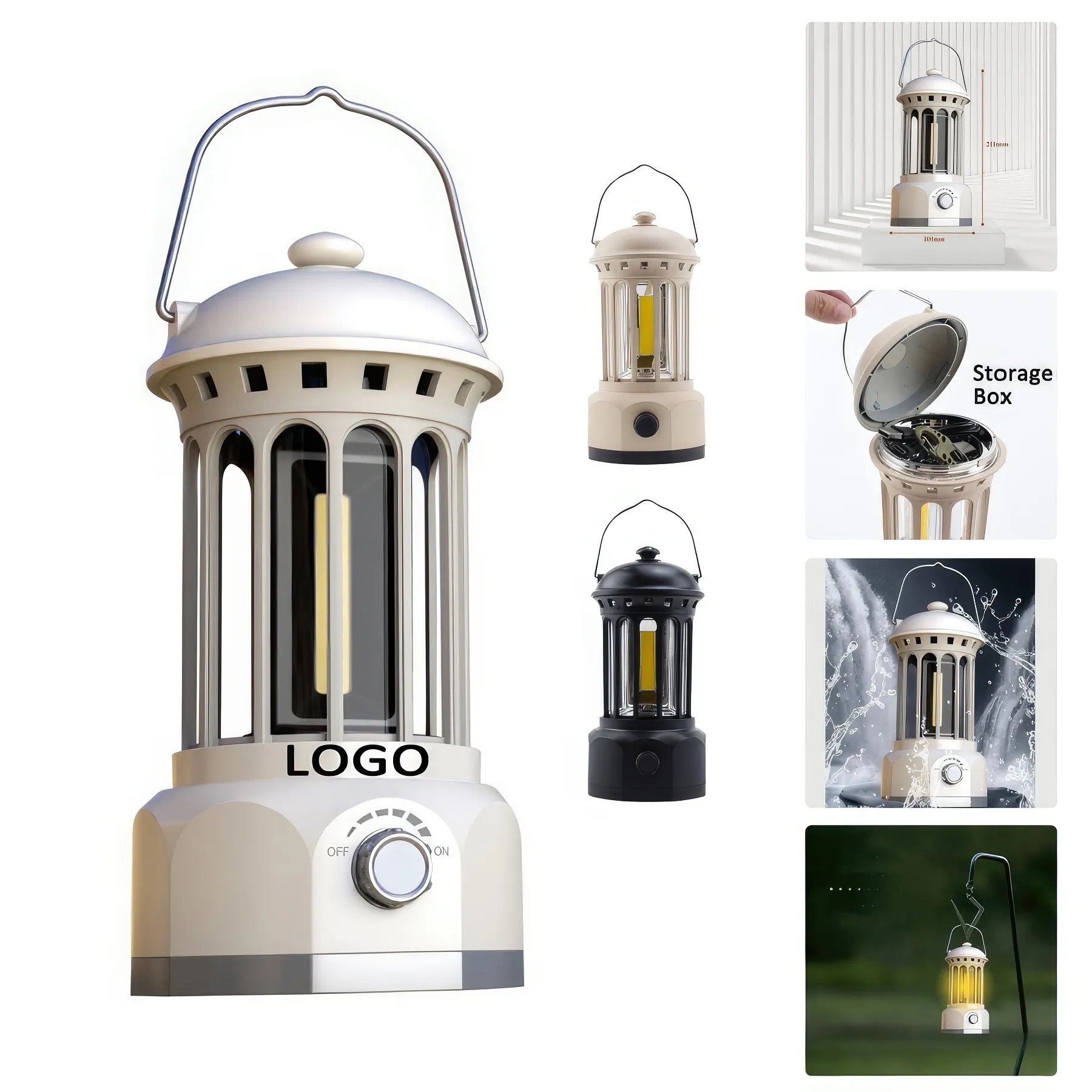 Retro Outdoor Camping Light Picnic Lantern AA/Li-ion Battery 1