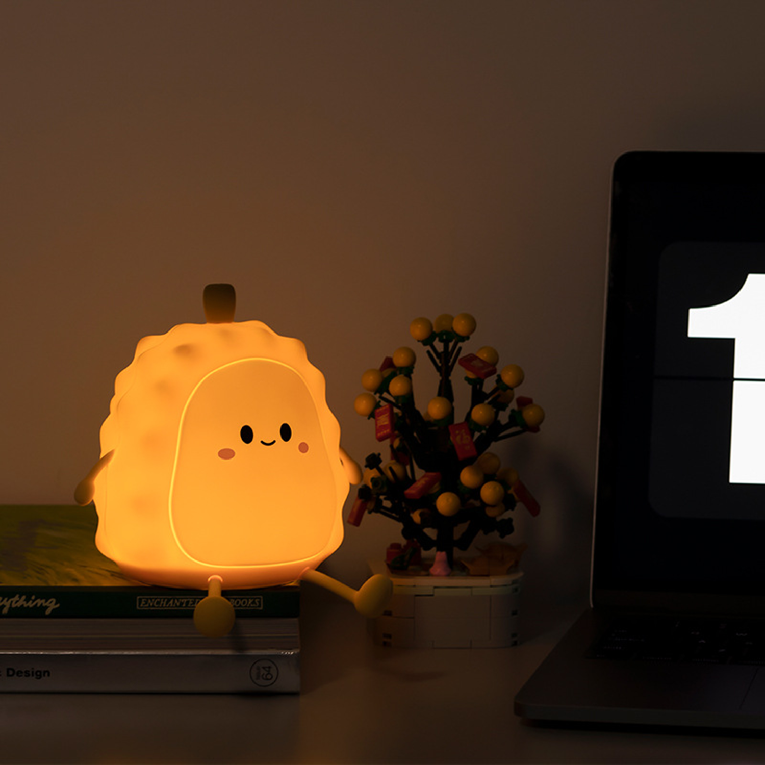 Cute Silicone LED Touch Rechargeable Durian Dimmable Lamp 6