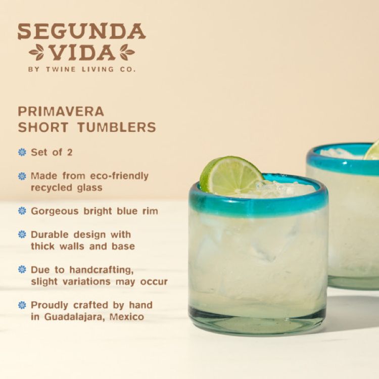 Twine Living® Primavera Recycled Short Tumbler, set of 2 6