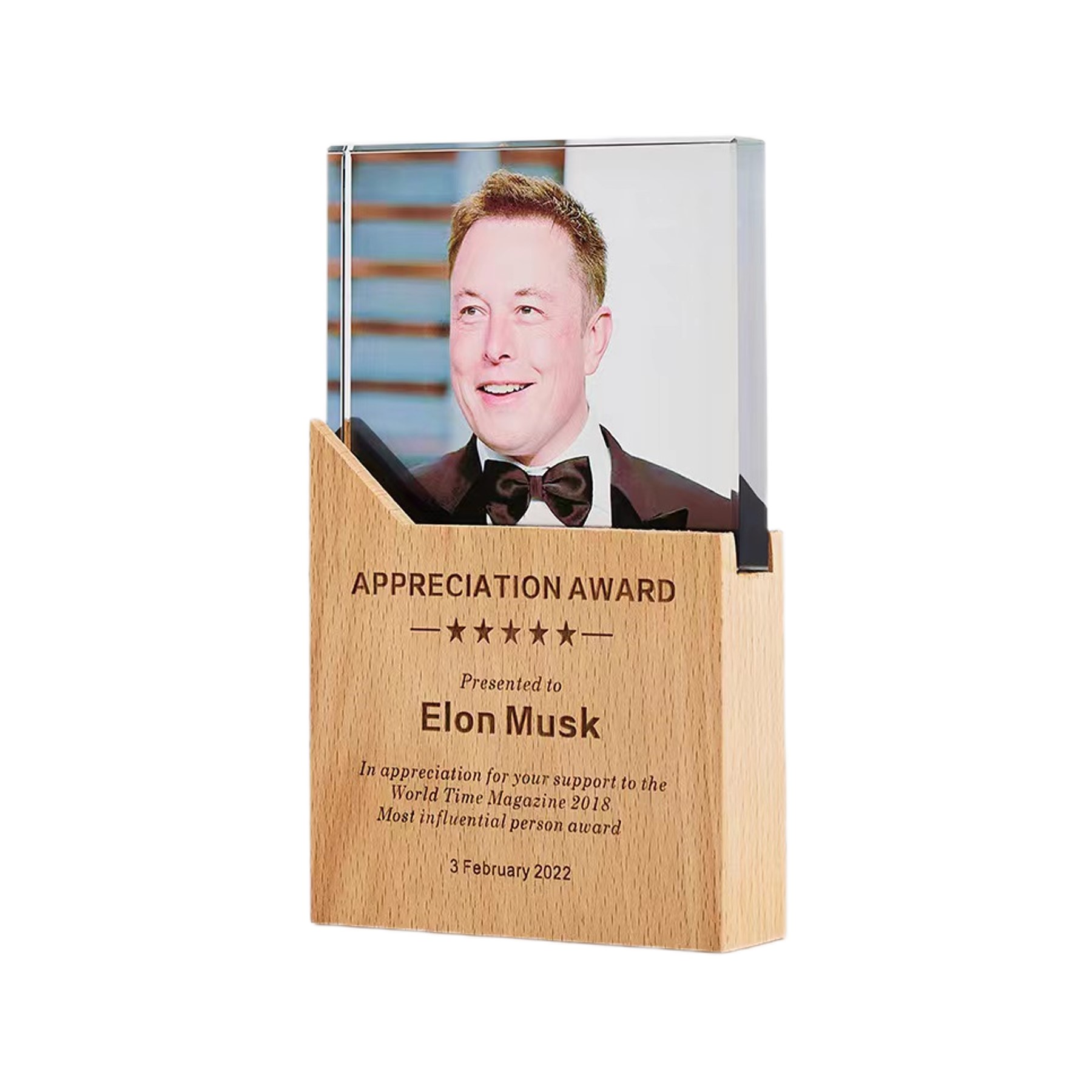 Customized Wooden Crystal Award (direct import) 3