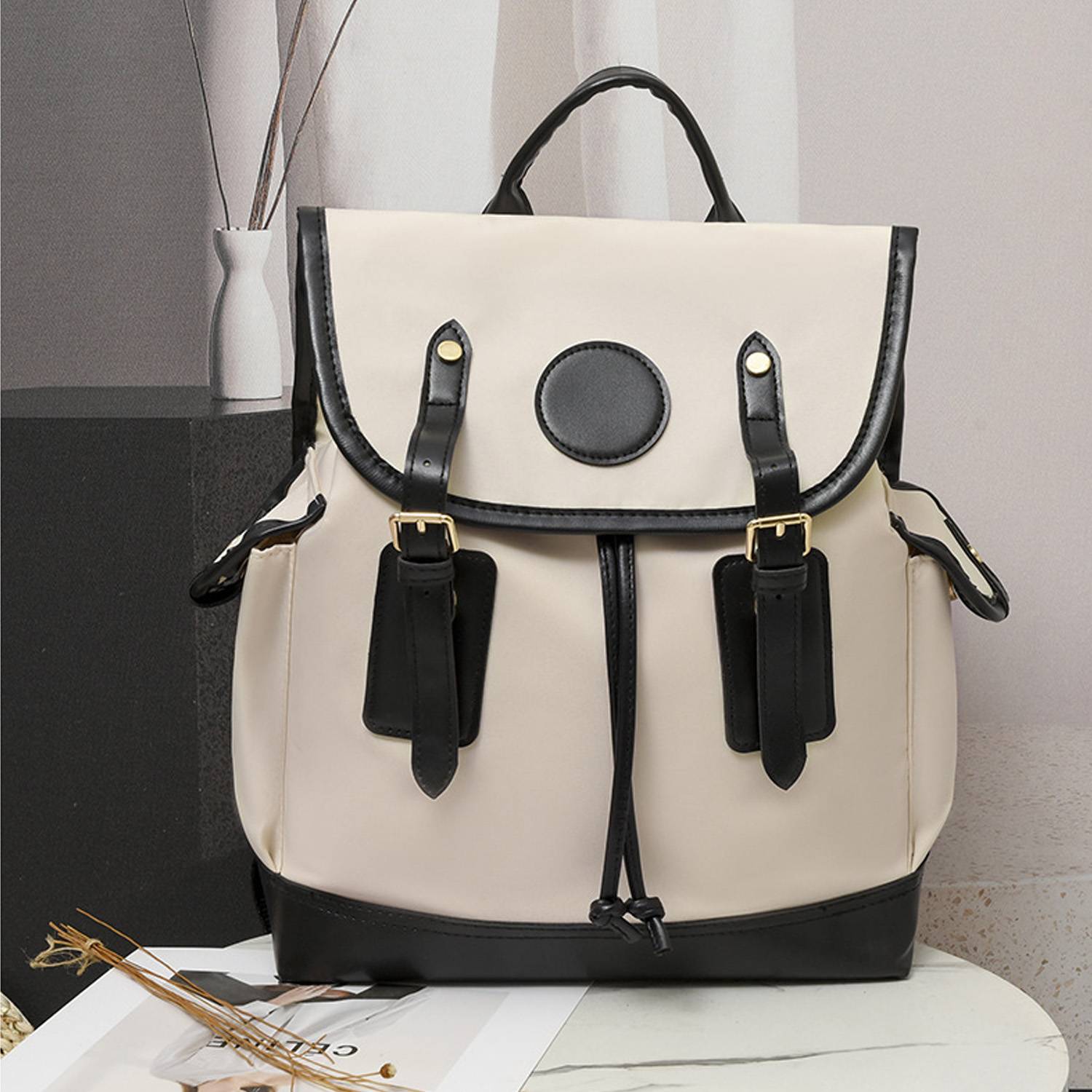 PU Leather casual and large-capacity backpack 5