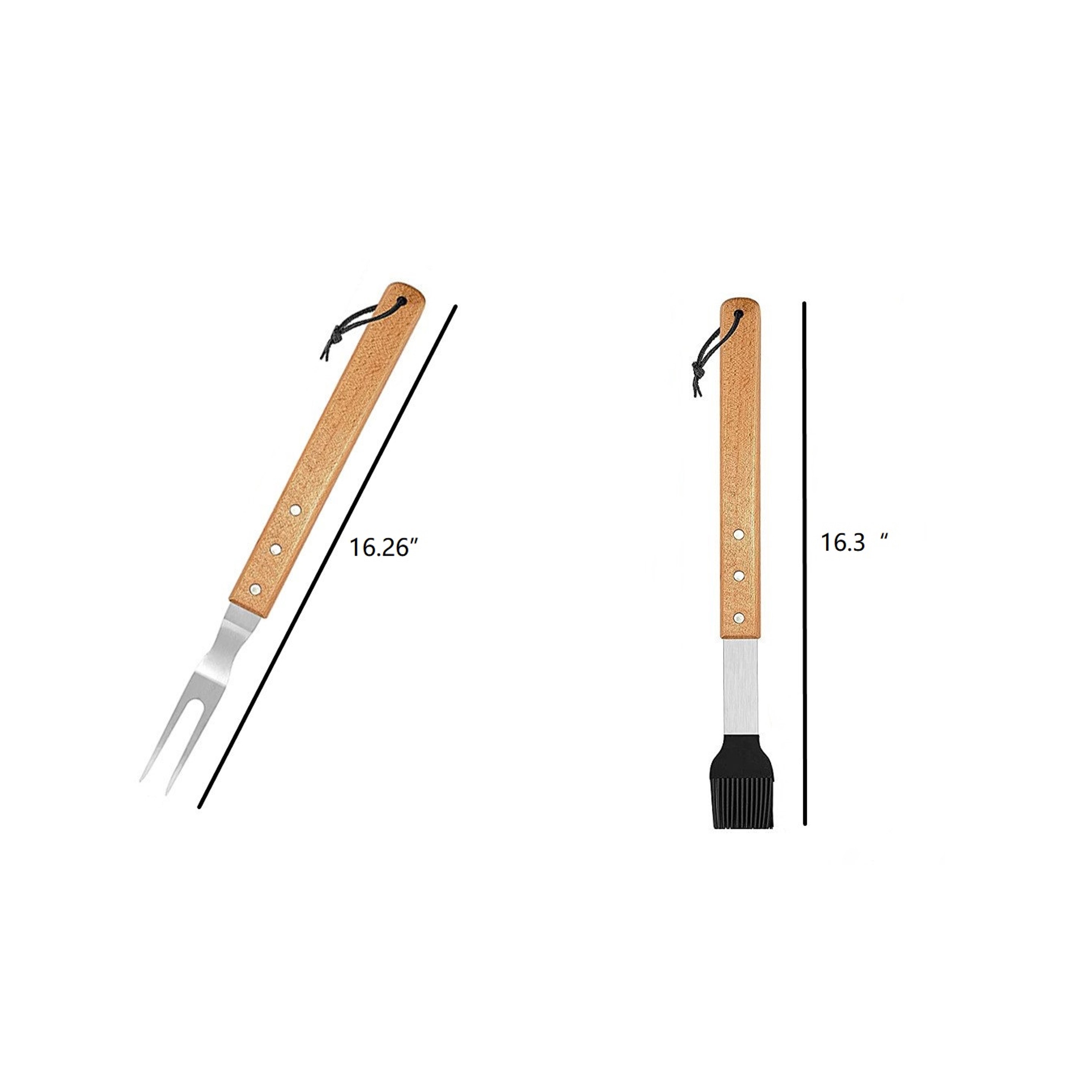 4pcs Wooden Handle Grill Set (direct import) 1