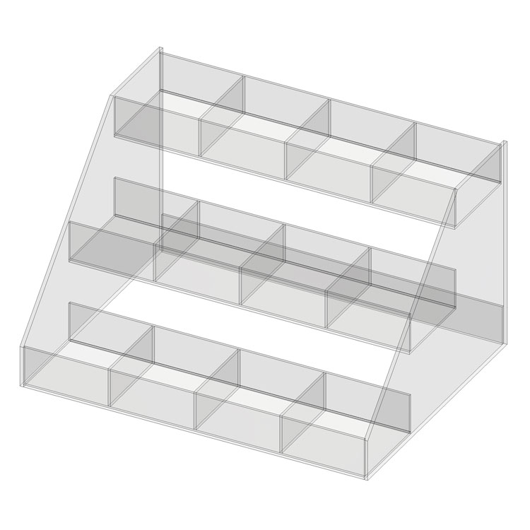 3 Tier Acrylic Beverage Display 4 Columns
