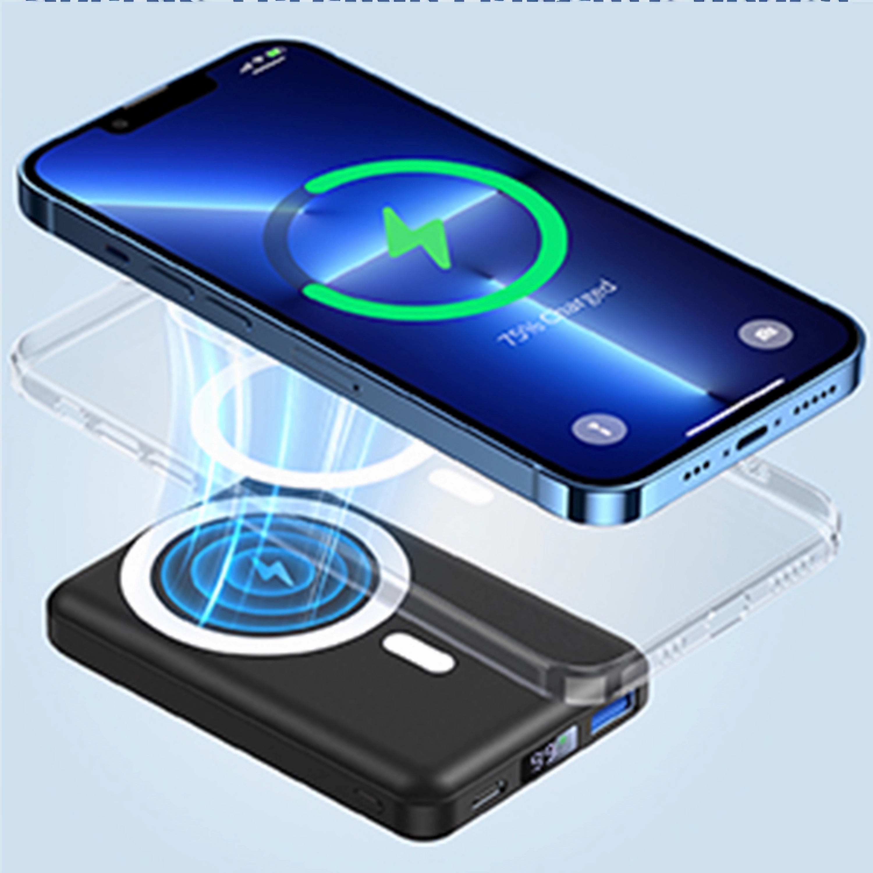 10,000mAh Portable card size magnetic power banks 5
