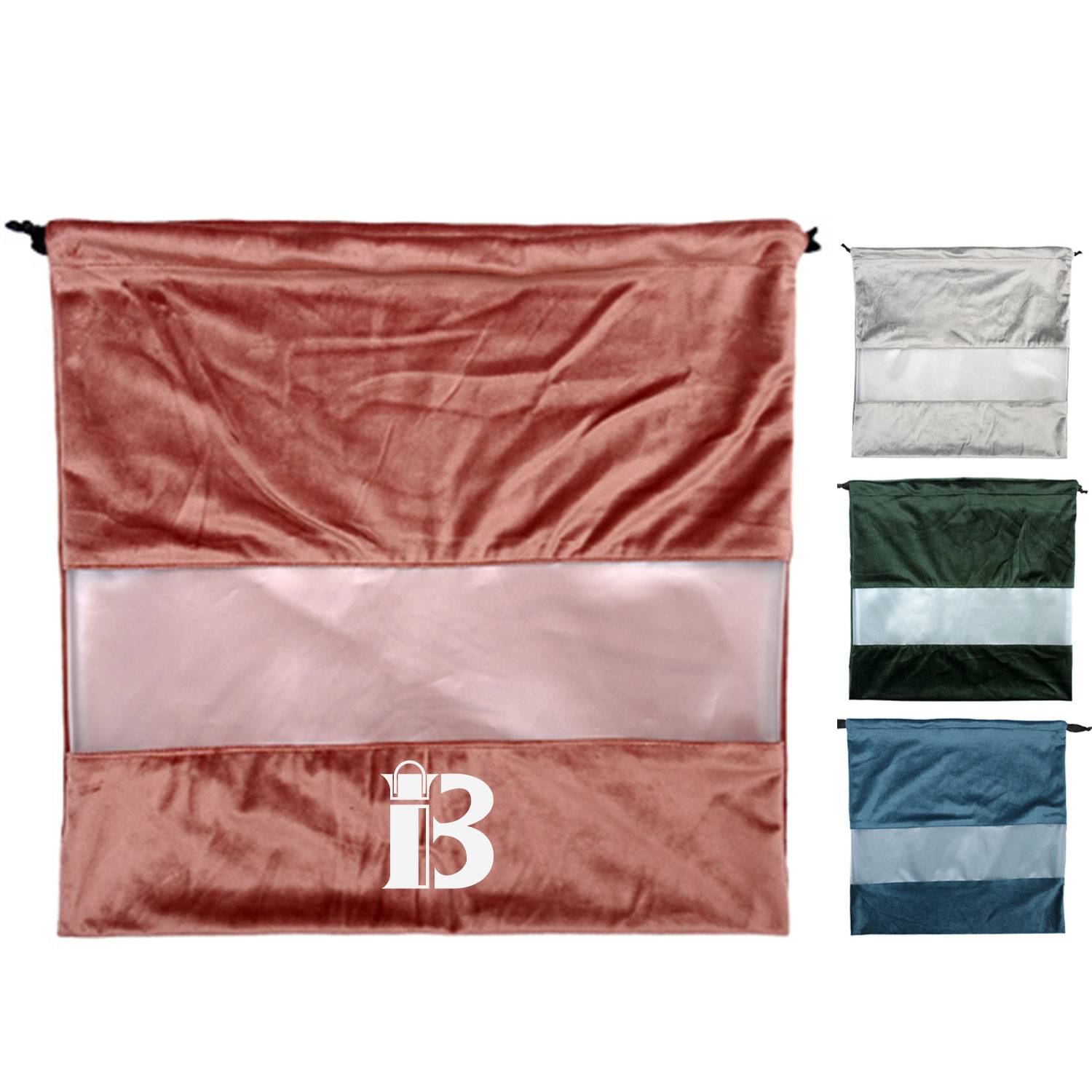 Velvet Dustproof Storage Bags with Transparent Panel