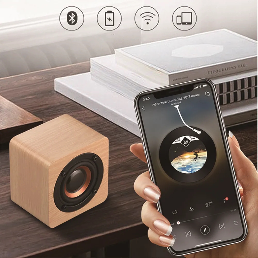 Wooden Mini Wireless Bluetooth Speakers 1